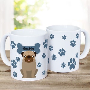 Dog Breed Mug, Personalized Mug With Paw Prints, Dog Owner Gifts, Dog Coffee Mug, Custom Mug, Birthday Gifts, Pet Mug, Dog Mom Gift, Dog Dad