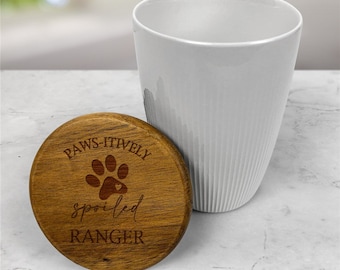 Engraved Pawsitively Spoiled Personalized Dog Treat Jar, Treat Jar With Paw Print, New Puppy Gift, Dog Gift, Dog Lover Gift, Dog Cookie Jar