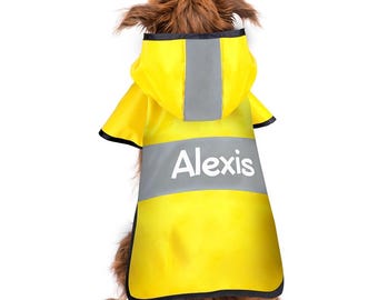 Personalized Dog Raincoat, Pet Raincoat, New Dog Gift, Gifts For Dog Owner, Yellow Raincoat, Dog Apparel, Dog Accessories, Dog Clothes