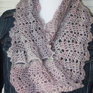 Crochet Pattern Instant PDF Digital Download Pearl Cowl Pattern Autumn Winter Cowl Soft Pink Purple Grey Chevron Make It Crochet image 5