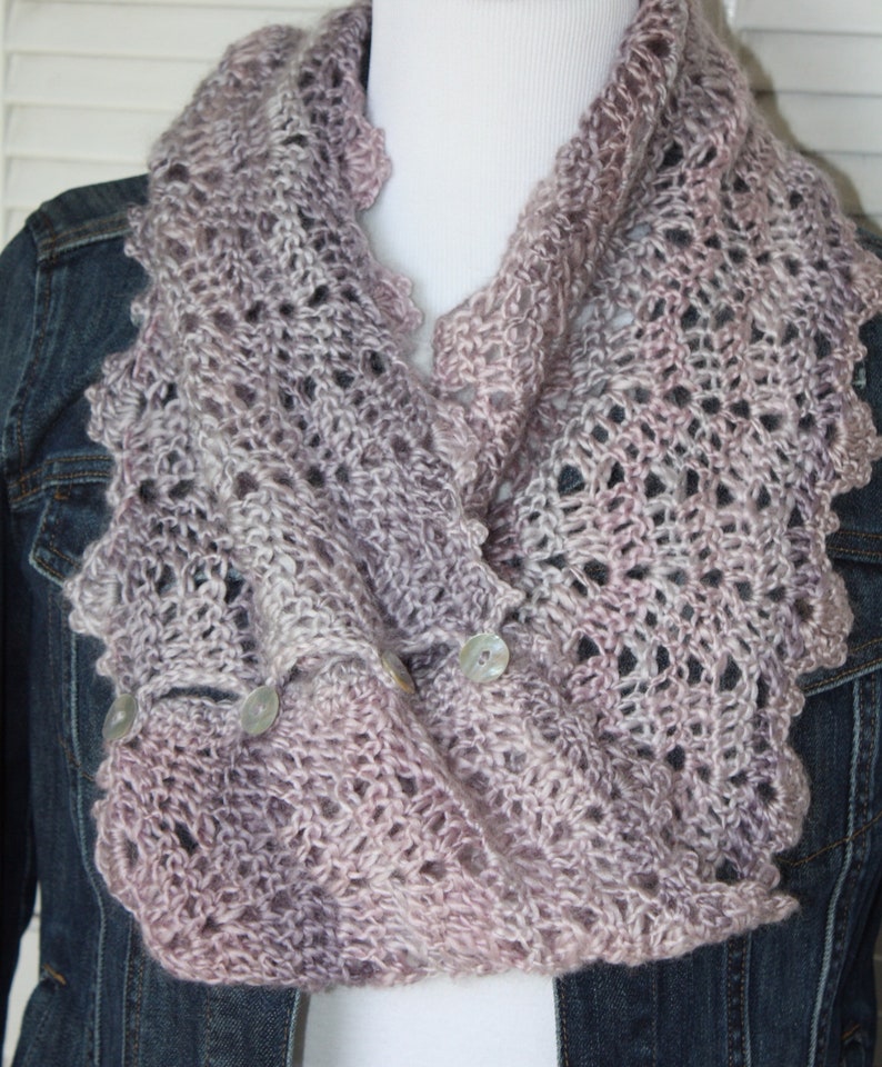 Crochet Pattern Instant PDF Digital Download Pearl Cowl Pattern Autumn Winter Cowl Soft Pink Purple Grey Chevron Make It Crochet image 5