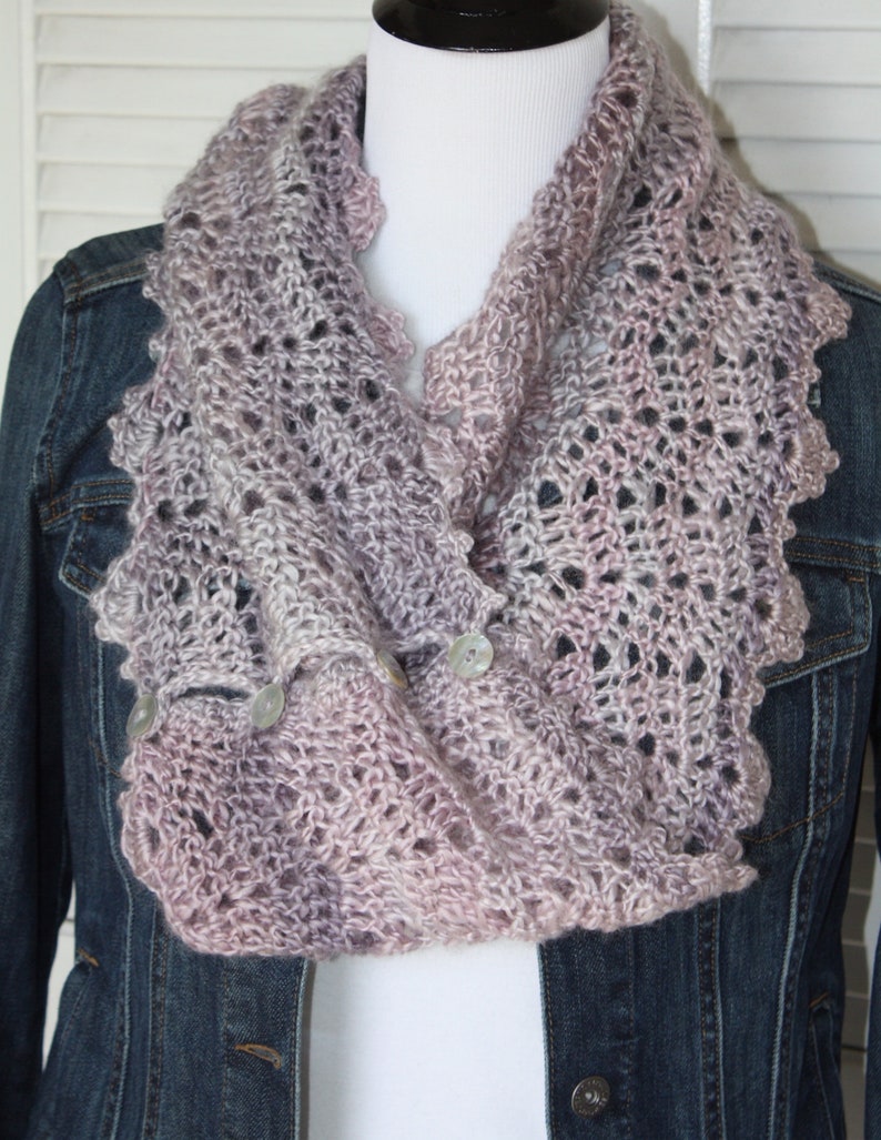 Crochet Pattern Instant PDF Digital Download Pearl Cowl Pattern Autumn Winter Cowl Soft Pink Purple Grey Chevron Make It Crochet image 7