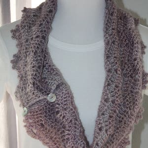 Crochet Pattern Instant PDF Digital Download Pearl Cowl Pattern Autumn Winter Cowl Soft Pink Purple Grey Chevron Make It Crochet image 2