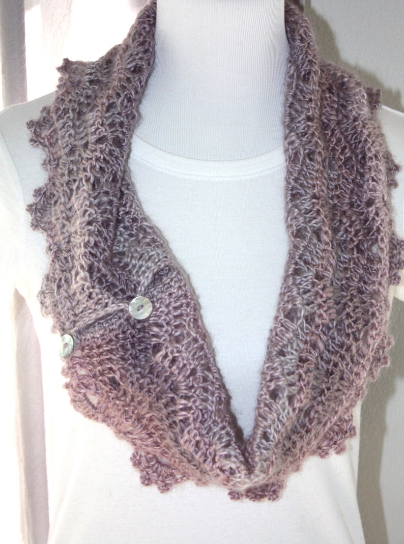 Crochet Pattern Instant PDF Digital Download Pearl Cowl Pattern Autumn Winter Cowl Soft Pink Purple Grey Chevron Make It Crochet image 9