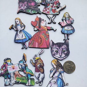 Alice in Wonderland Woodcut Jewelry Art  Supplies