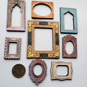 Miniature Picture Frame  Woodcut Shapes