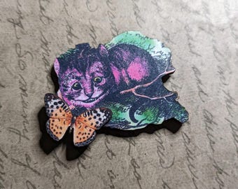 Cheshire Cat Art Brooch Pin