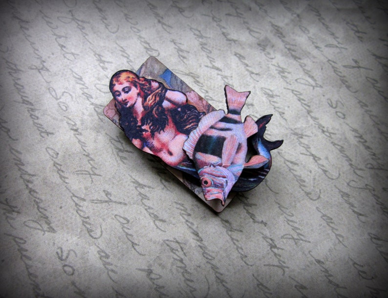 Mermaid Collage Brooch