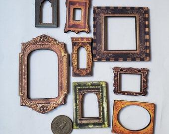 Miniature Picture Frame  Woodcut Shapes
