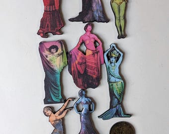Dancers Wood Cut Jewelry Art  Supplies