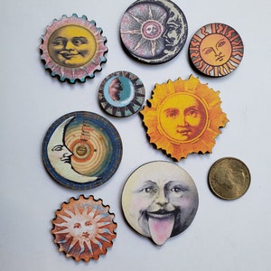 Sun and Moon  Faces Woodcuts Art  Supplies