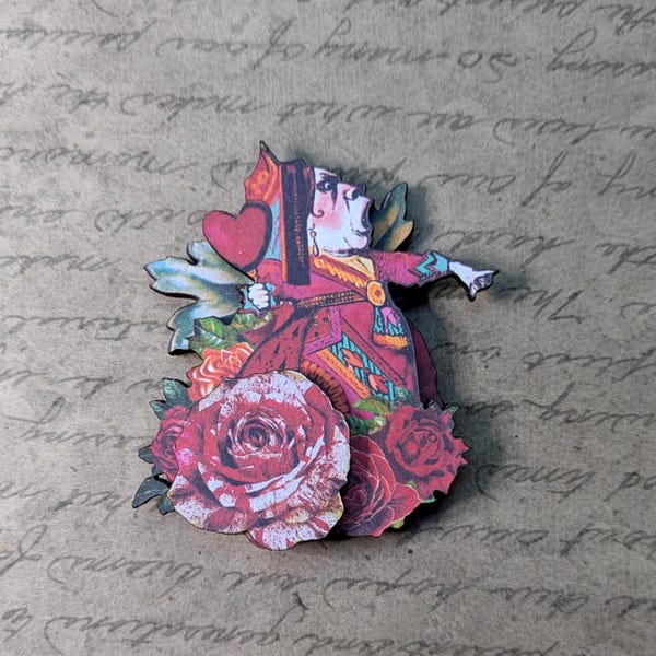 Broche artístico de la Reina Roja