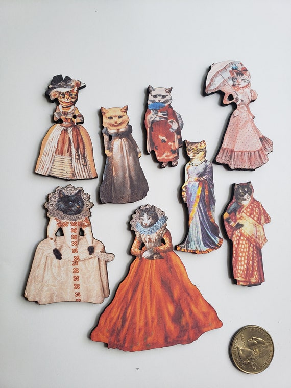 Cat Ladies  Woodcut Jewelry  Supplies