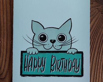 Gatto del biglietto di compleanno