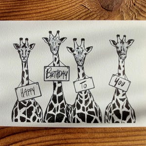 Geburtstagskarte Giraffen