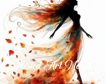 Fall Fairy Art: Autumnal JPG Clipart Bundle (Digital Download)