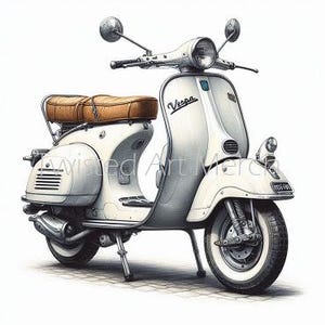 Italian Vespa Clipart - 10 Vespa JPGs - 3000 x 3000px - Digital Downloads - Transportation, Scrapbooking, Collages