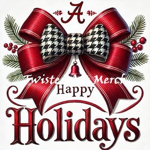 Merry Christmas and Roll Tide saisonnier coquette Clipart - 8 images JPG de football de Noël et de l'Alabama - fabrication de cartes, scrapbooking
