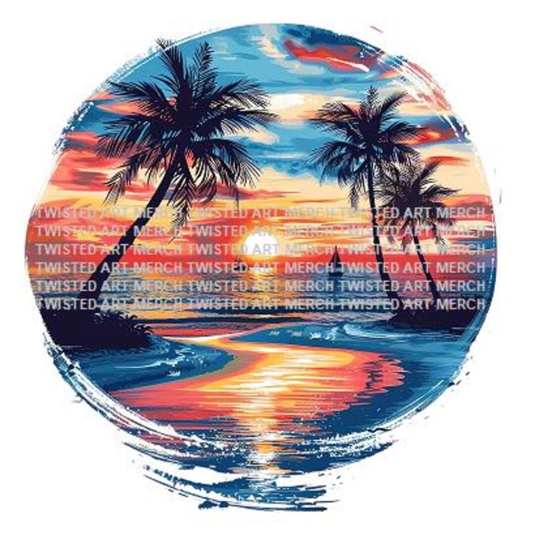 5 PNG Beach Clipart, Palm Tree Digitals, Tropical Beach, Beach ...