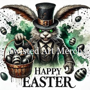 Evil Easter Bunny Clipart - 10 Evil Easter Bunny JPG's - Dark Art - 3000 x 3000 px - digitale downloads