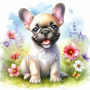 French Bulldog Clipart - 10 JPG Downloads - 3000 x 3000px - Scrapbooking, Collages, Stationary, Crafting, Journaling