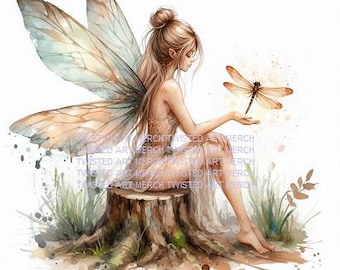 Aquarell Illustrationen: Feen Illustrationen Set (Digitaler Download)