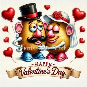 Clipart de personajes de Disney para San Valentín: 10 imágenes prediseñadas del Día de San Valentín de Disney, Mickey, Minnie, Mr. Potato Head, Mrs. Potato Head, Ariel - 3000 x 3000 px