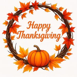 Thanksgiving Clipart: Happy Thanksgiving Text Graphics (Digital Download)