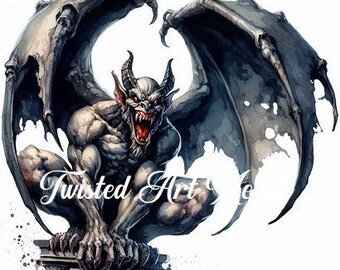Gargoyle Digital Art: Mythical Creature JPG Downloads (3000x3000px)