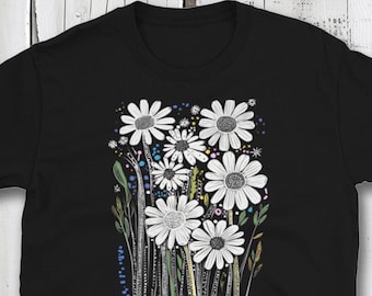 Wildflower Meadow T-Shirt, Botanical Floral Tee, Cottagecore Clothing