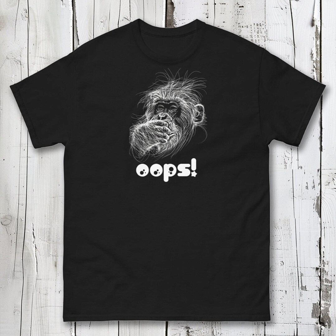 funny-ape-oops-graphic-t-shirt-unisex-comic-monkey-tee-etsy