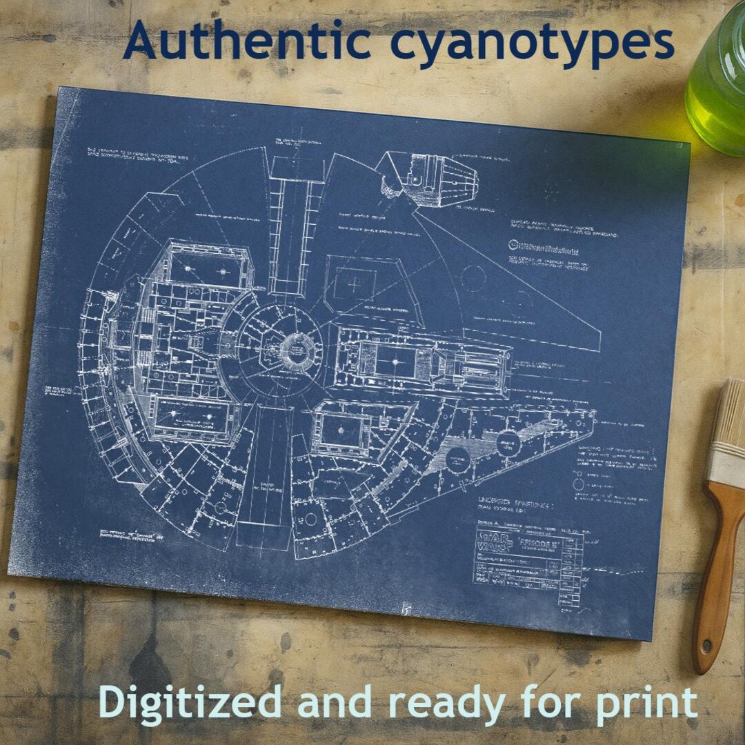Millennium Falcon Poster Digital File – Star Wars Blueprint (HD Artwork ...