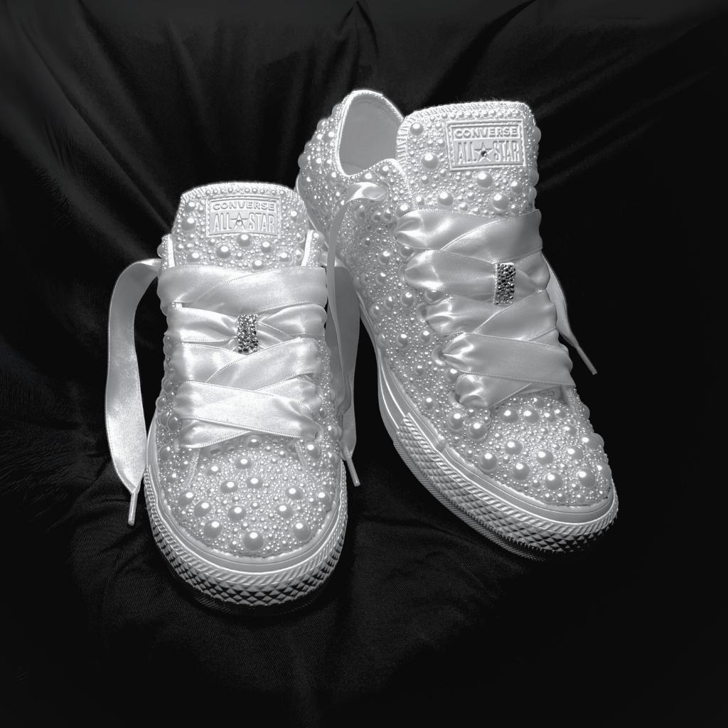 Sneakers Converse Bianche Strass Converse Bianche Converse Bimba Con Strass Sneakers Converse Bianche Punta  Argento Converse Bianco