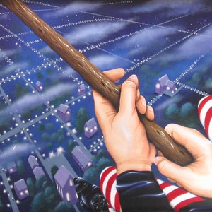 Flight - 8 x 10 Print of Original Acrylic Witch Painting by Carolee Clark