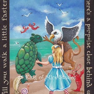 The Lobster Quadrille - Alice in Wonderland - 8 x 10 Print of Original Acrylic Painting by Carolee Clark