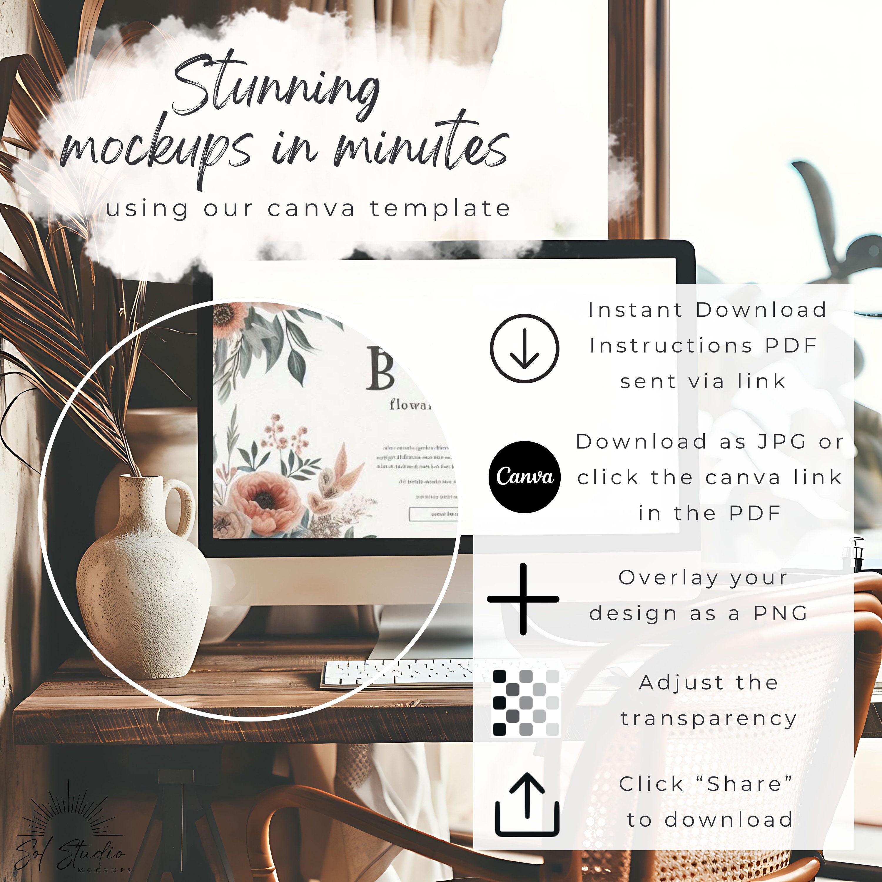 Rustic Computer Template Rustic Desktop Computer Mockup Bundle | Imac Screen Mock-up, Web Mock ...