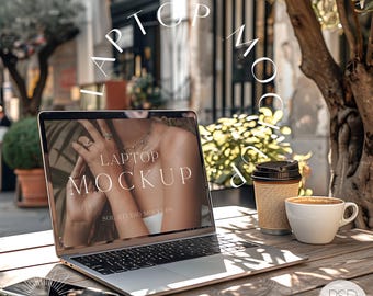 Laptop Mockup | European Garden Macbook Pro Screen Mock Ups, Social Media Cover, Website Mocks for Etsy Sellers, PSD Smart Object, Marketing