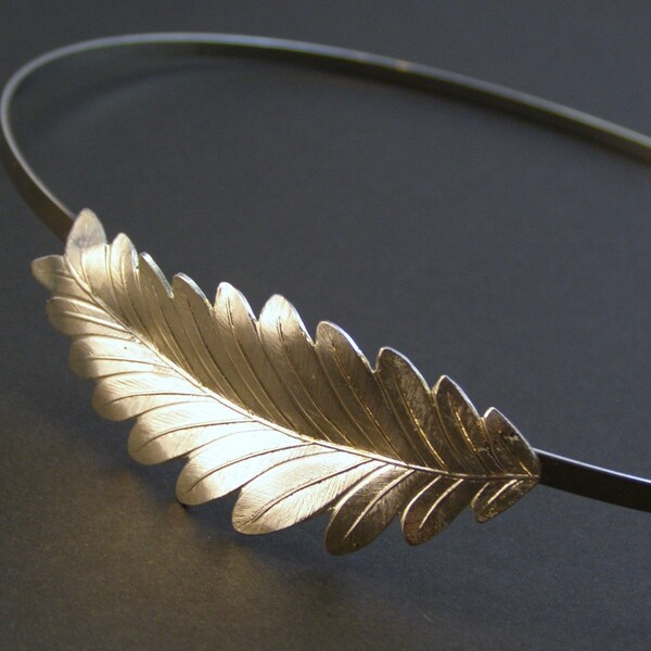 Neoclassical Grecian fern silver headband