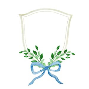 Watercolor Crest Clipart, Wedding Crests, Regency, Ribbons