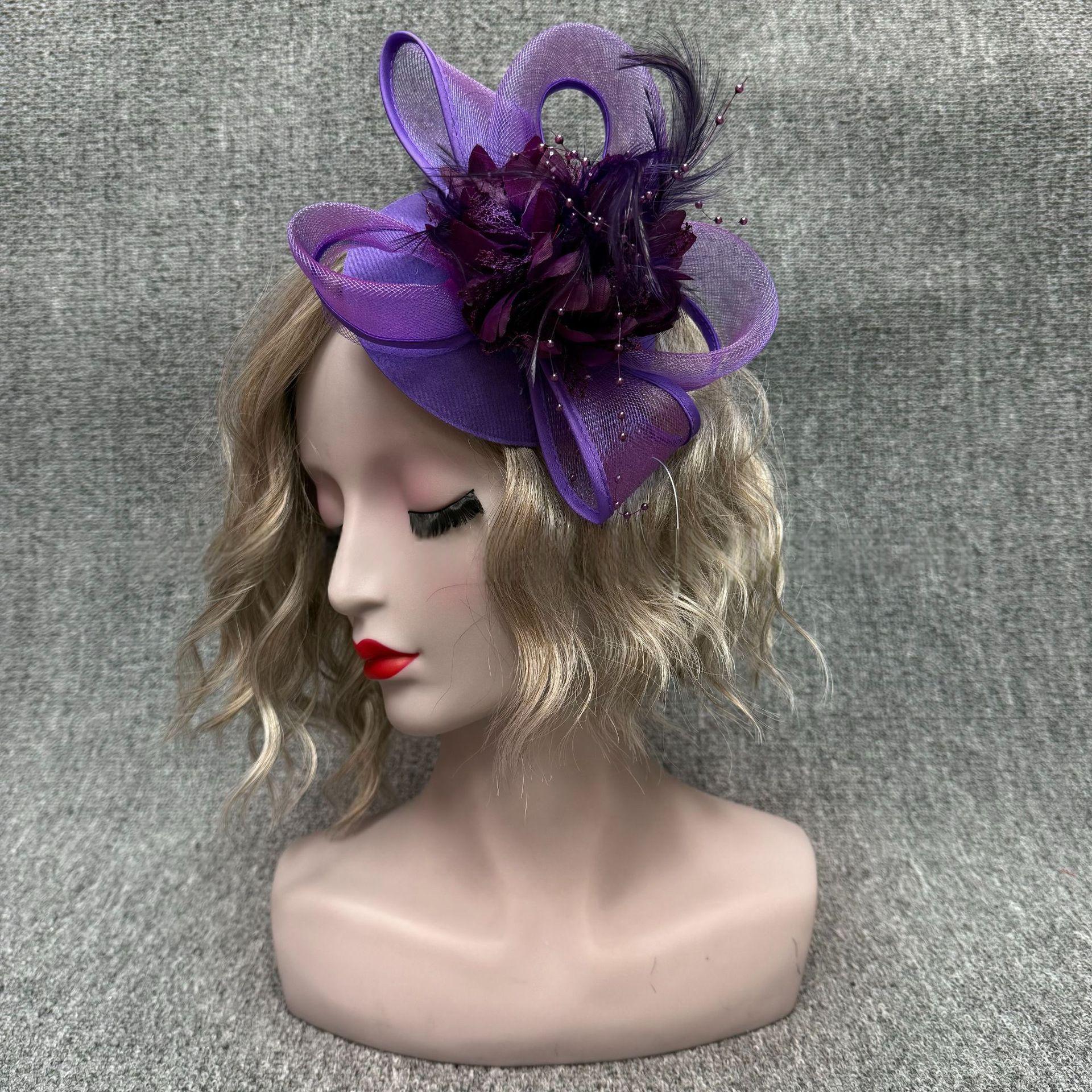 Purple & black  Feather Fascinator Hair Clip. Handmade in the USA. il_fullxfull.6328591802_rbjs.jpg main image 2