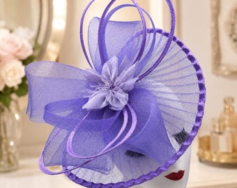 Sombrero tocado de malla floral para mujer con diadema, elegante sombrero para el Derby de Kentucky.