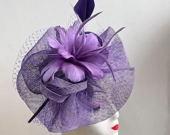 Fancy Sinary Fascinator Hat Tea Party, Wedding, Ascot Races Feather  Fascinator Netting