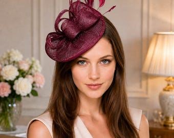Tocado de plumas Sinary, ideal para bodas, carreras de caballos, Ascot y Kentucky. Incluye diadema y clip.