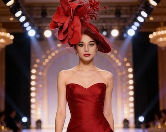 Bibi plume Hatinator Weddings Races, lavallière, chapeau Kentucky avec bande et clip