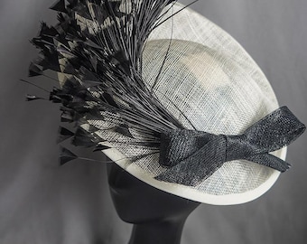 Women's Feather Fascinator Tea Party Hat with Alligator Clip Church Kentucky Derby Hat