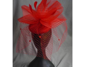 Women's Netting Feather Fascinator Tea Party Hat with Alligator Clip Church Kentucky Derby Hat