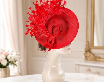 Sombrero de fiesta de té con tocado de plumas y pinza de cocodrilo, sombrero de iglesia para el Derby de Kentucky