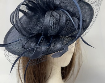 Kentucky Derby Fascinator Hat  Wedding Tea Party Headpiece Black
