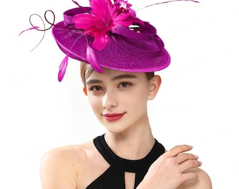 Women's Flower Fascinator Tea Party Hat with Alligator Clip Church Kentucky Derby Hat