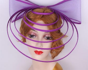 Elegant Sinamay Fascinator Hat: Kentucky Derby, Tea Party, Church